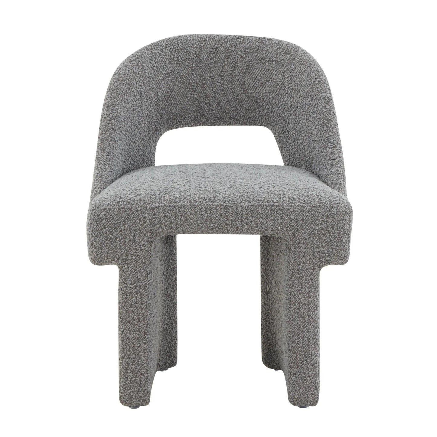 Quell Boucle Accent Chair Curved Open Back Design and Manufactured Wood Frame - Elax Furniture