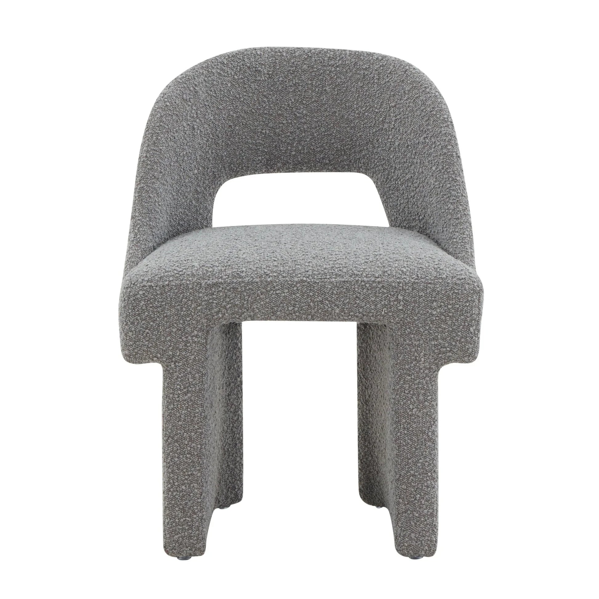 Quell Boucle Accent Chair Curved Open Back Design and Manufactured Wood Frame - Elax Furniture