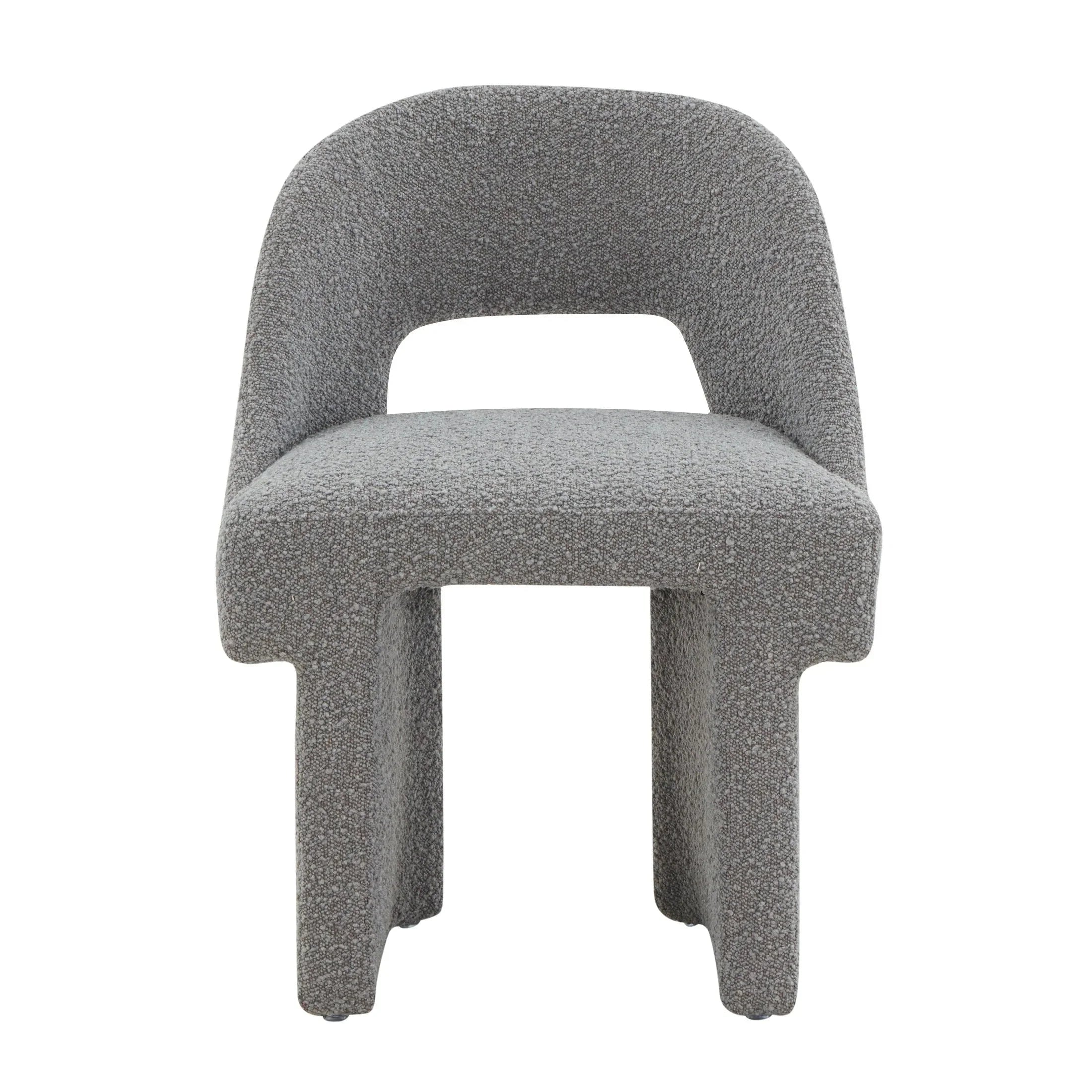 Quell Boucle Accent Chair Curved Open Back Design and Manufactured Wood Frame - Elax Furniture