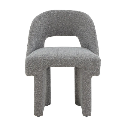 Quell Boucle Accent Chair Curved Open Back Design and Manufactured Wood Frame - Elax Furniture