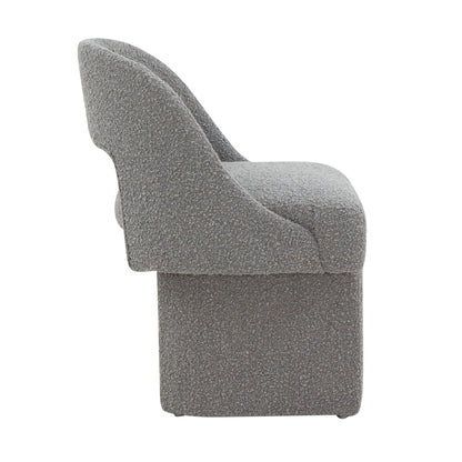 Quell Boucle Accent Chair Curved Open Back Design and Manufactured Wood Frame - Elax Furniture