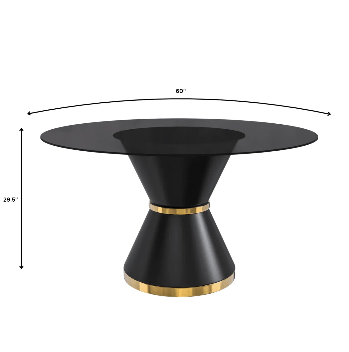 Modern Round Dining Table with a Glass/Stone Tabletop in Stainless Steel Seats 6-10 Qorvus Collection - Elax Furniture