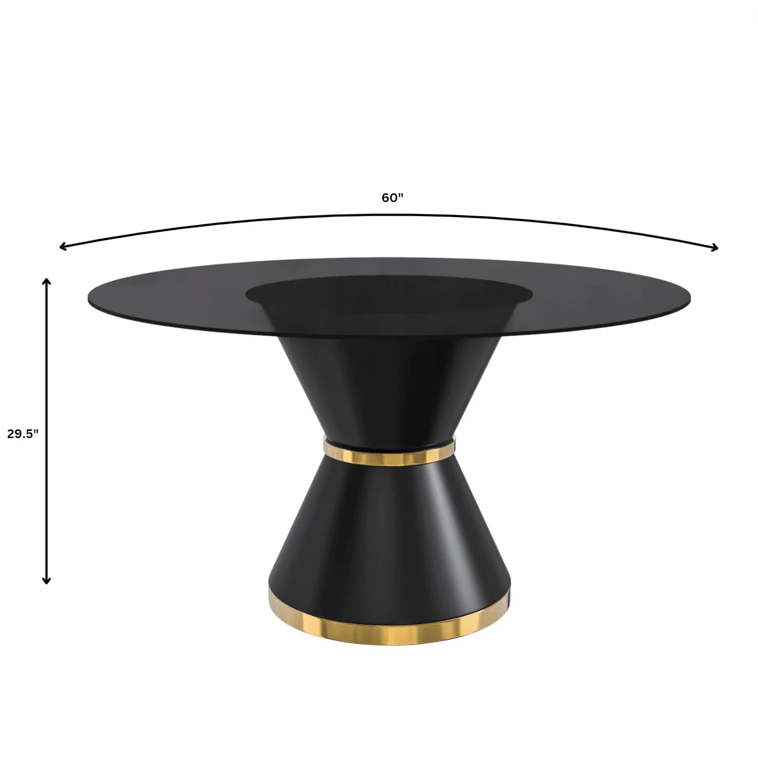 Modern Round Dining Table with a Glass/Stone Tabletop in Stainless Steel Seats 6-10 Qorvus Collection - Elax Furniture