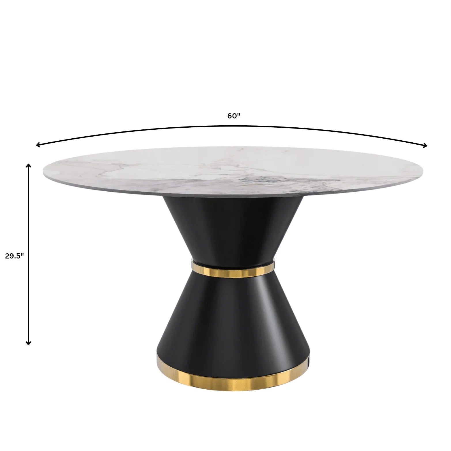 Modern Round Dining Table with a Glass/Stone Tabletop in Stainless Steel Seats 6-10 Qorvus Collection - Elax Furniture