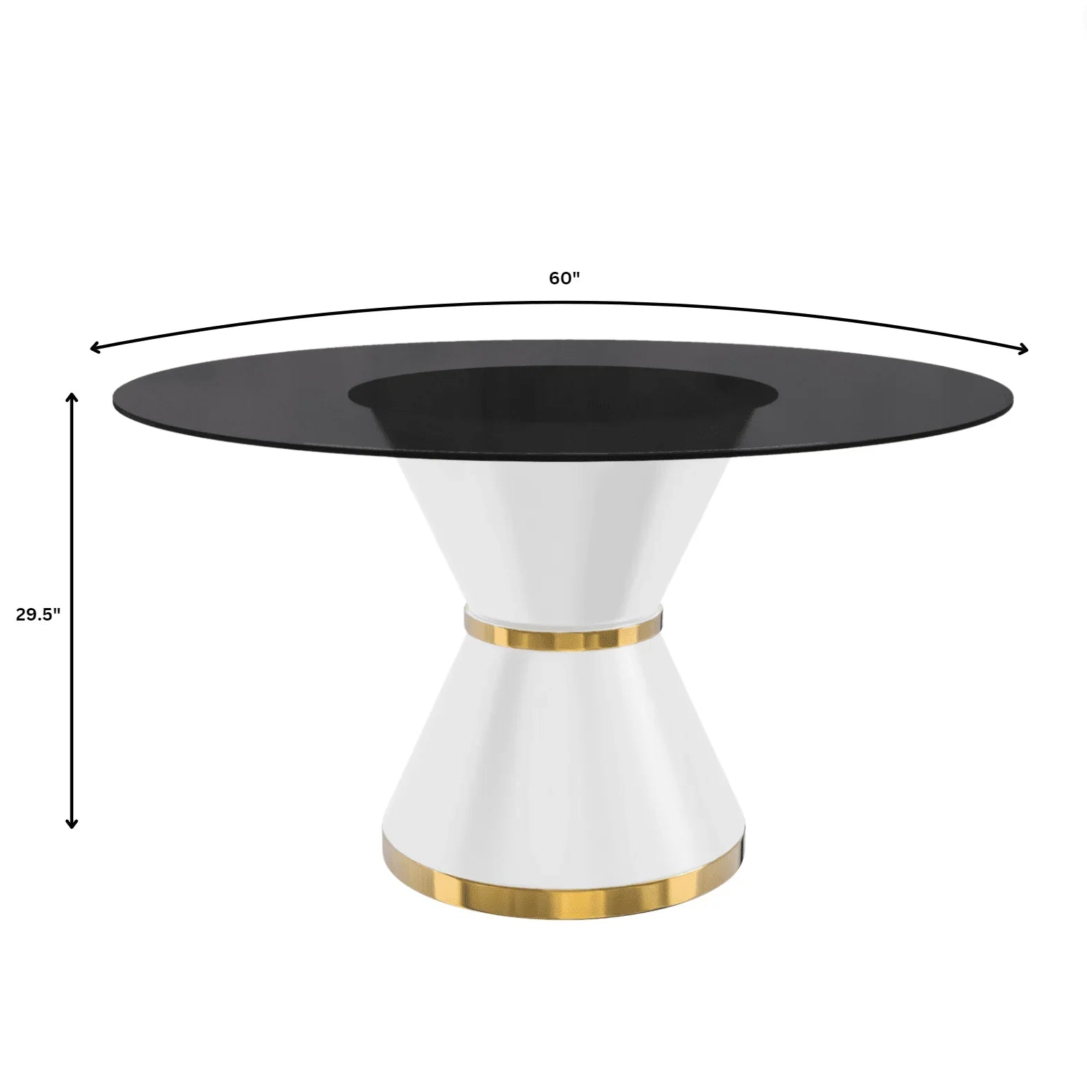 Modern Round Dining Table with a Glass/Stone Tabletop in Stainless Steel Seats 6-10 Qorvus Collection - Elax Furniture