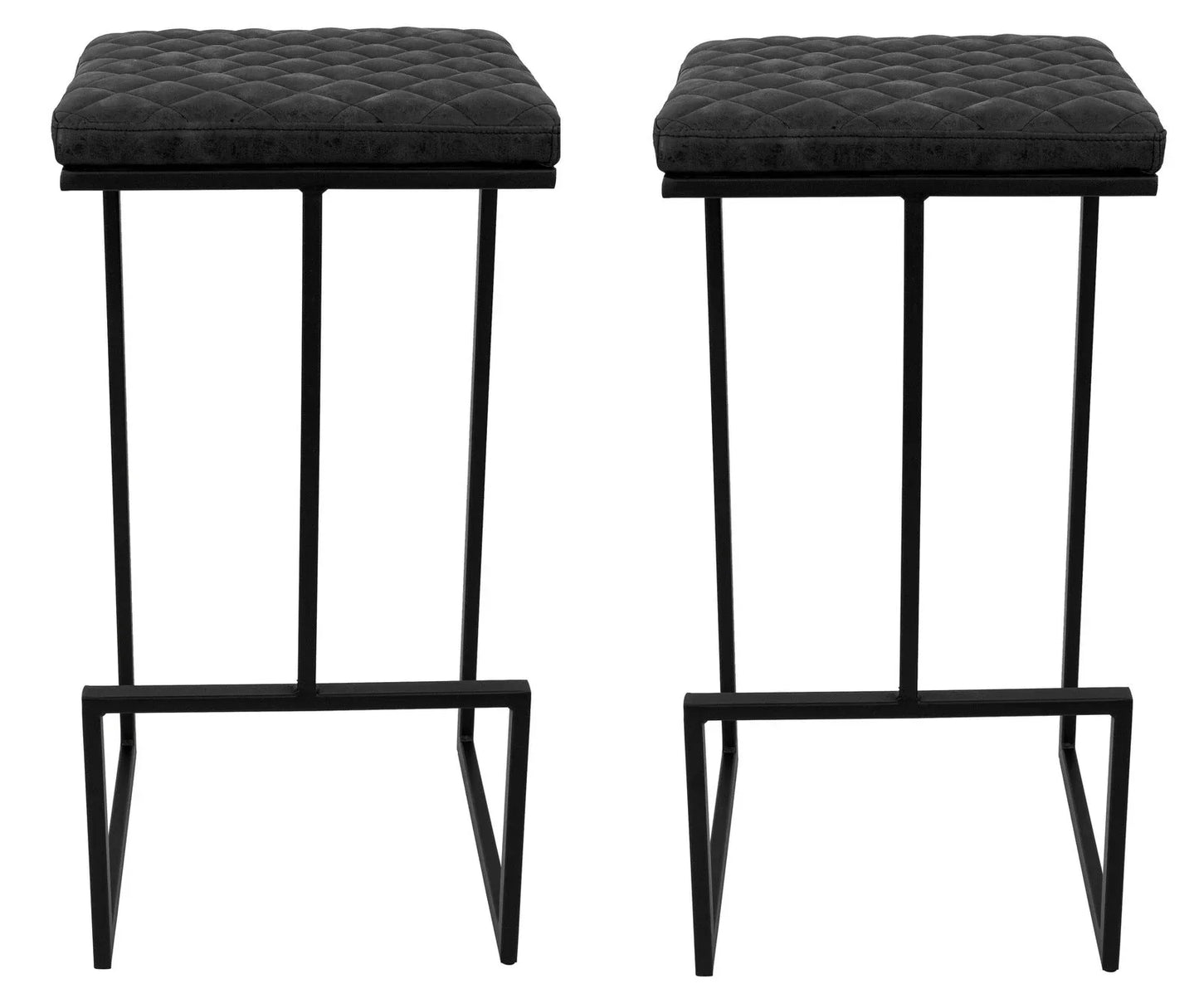 Quincy Leather Bar Stools With Metal Frame - Elax Furniture