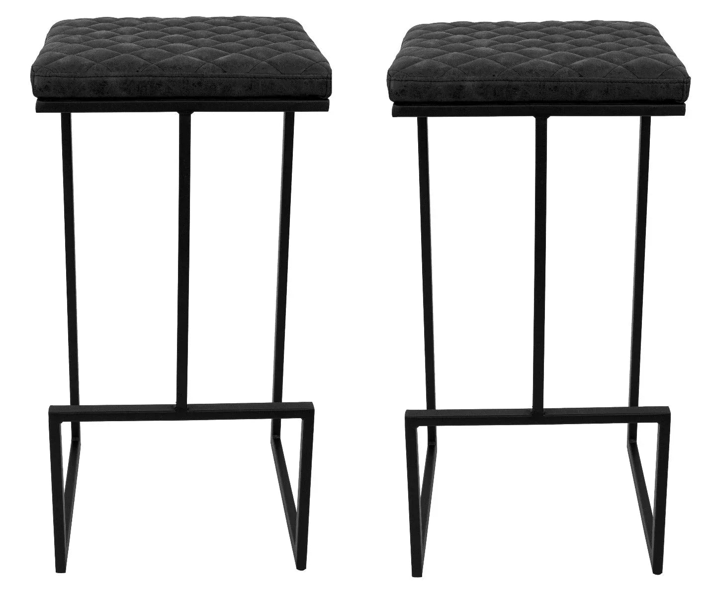 Quincy Leather Bar Stools With Metal Frame - Elax Furniture