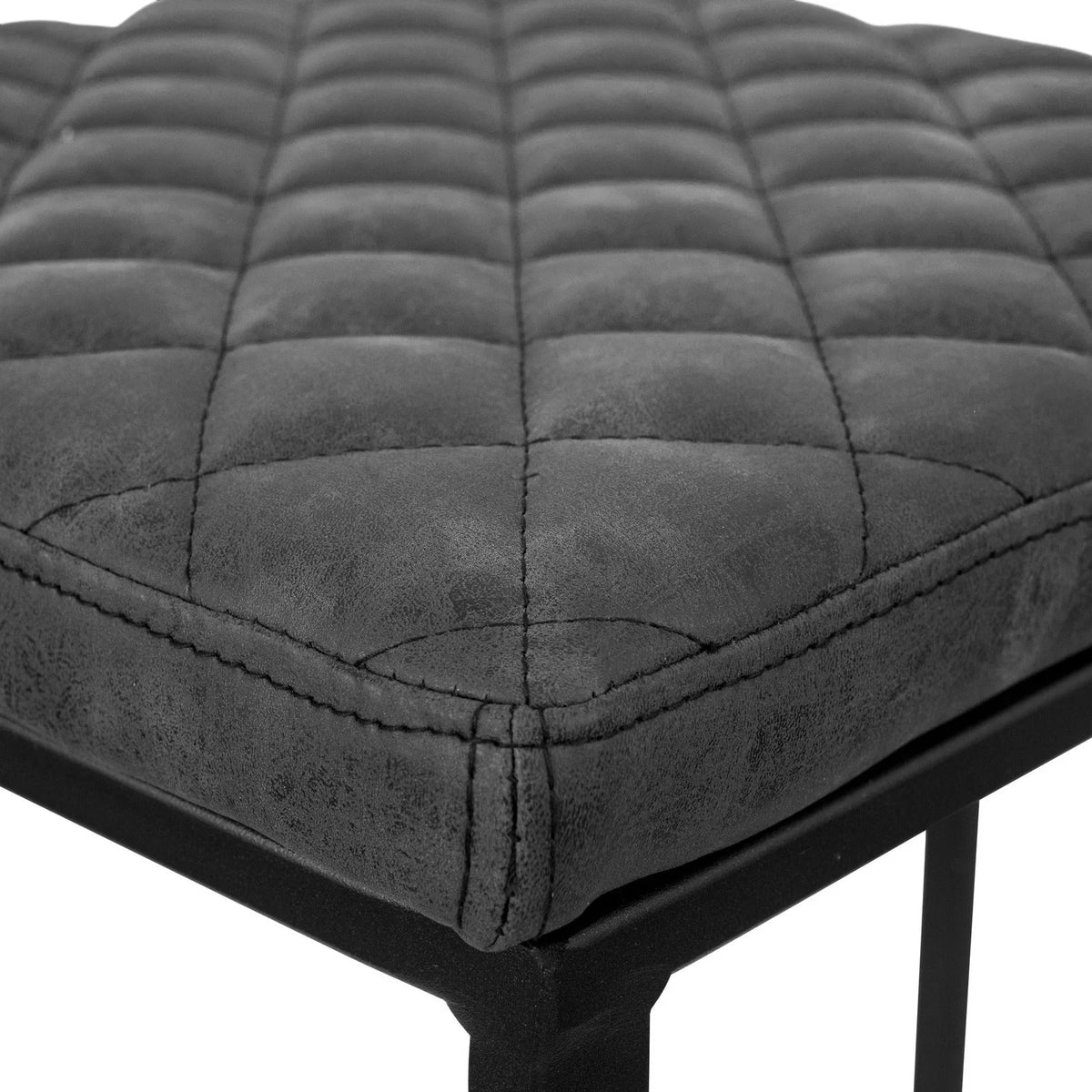 Quincy Quilted Stitched Leather Bar Stools With Metal Frame - Elax Furniture