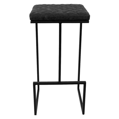 Quincy Quilted Stitched Leather Bar Stools With Metal Frame - Elax Furniture