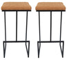 Quincy Leather Bar Stools With Metal Frame