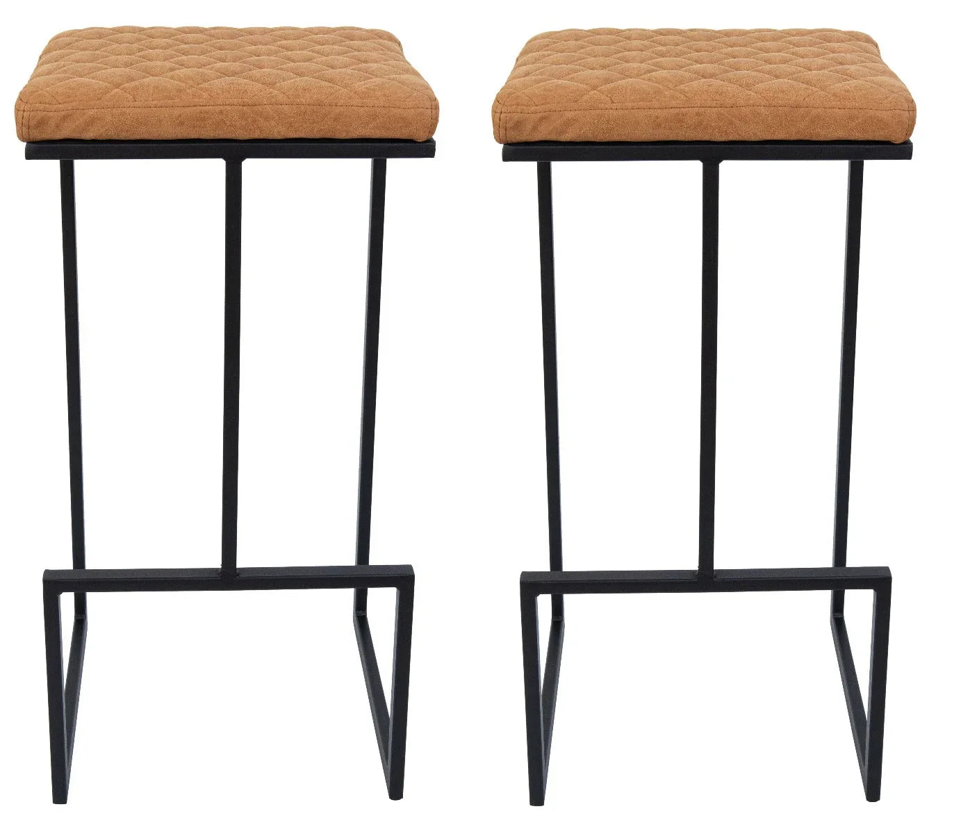 Quincy Leather Bar Stools With Metal Frame - Elax Furniture