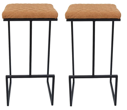 Quincy Leather Bar Stools With Metal Frame - Elax Furniture