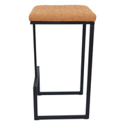 Quincy Leather Bar Stools With Metal Frame - Elax Furniture