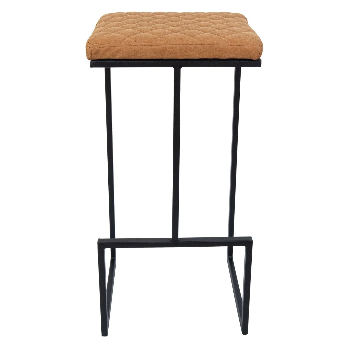Quincy Quilted Stitched Leather Bar Stools With Metal Frame - Elax Furniture