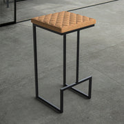 Quincy Quilted Stitched Leather Bar Stools With Metal Frame - Elax Furniture