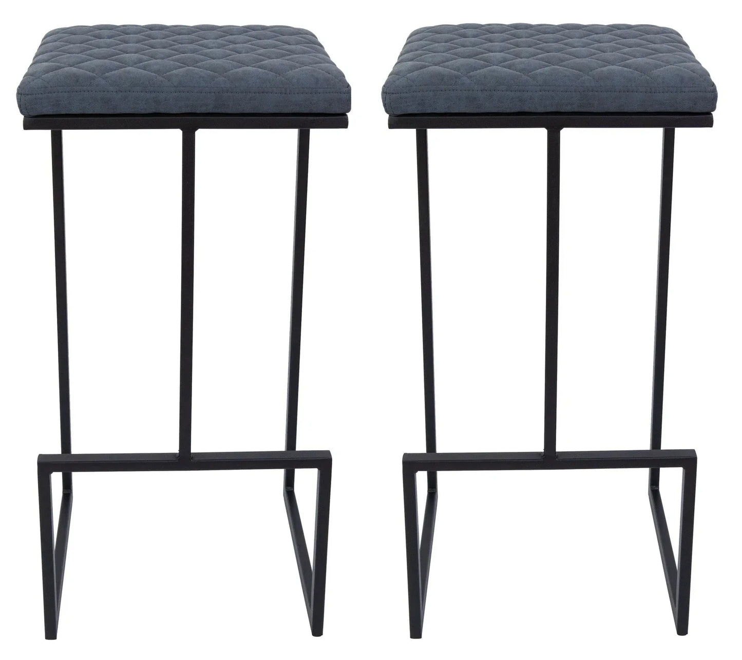 Quincy Leather Bar Stools With Metal Frame - Elax Furniture