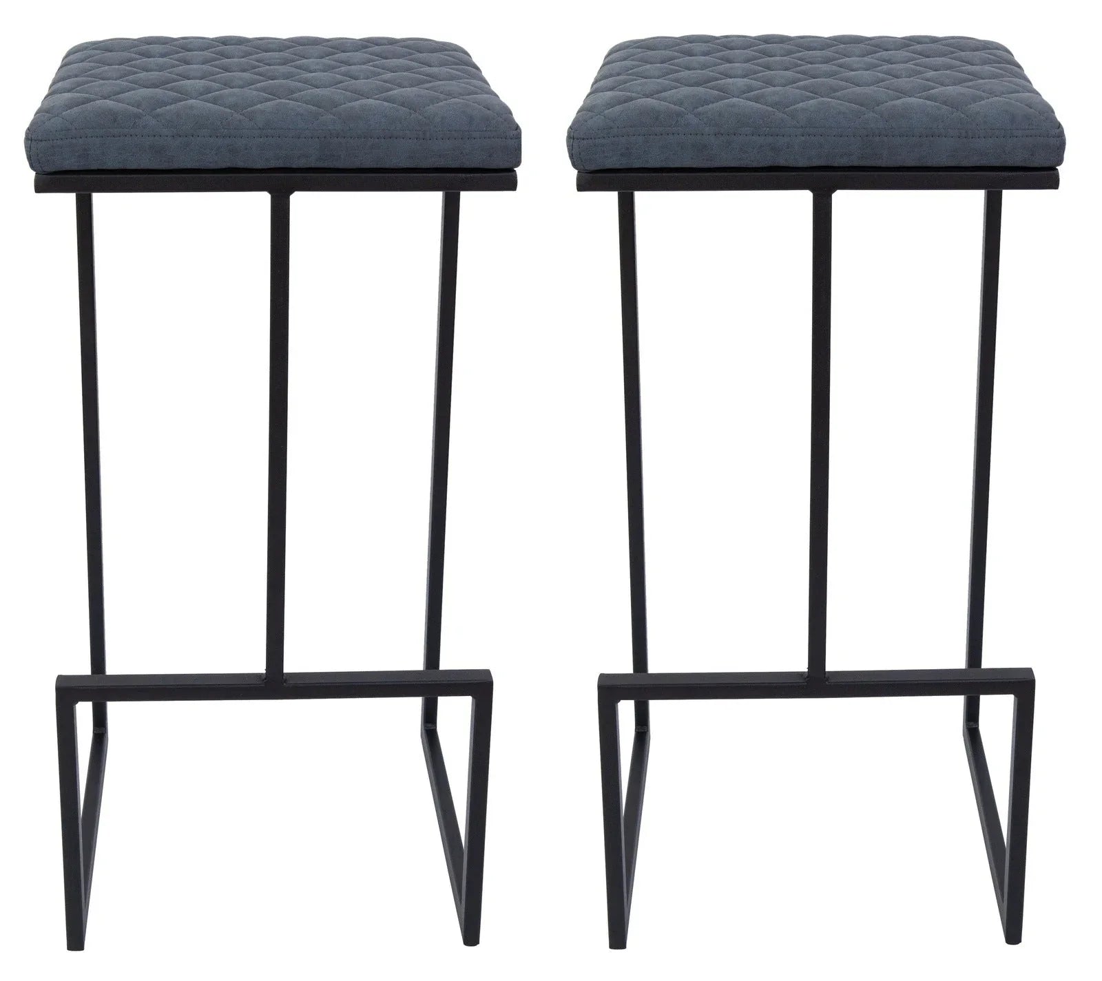 Quincy Leather Bar Stools With Metal Frame - Elax Furniture