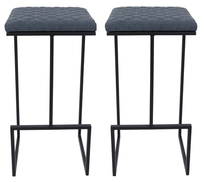 Quincy Leather Bar Stools With Metal Frame - Elax Furniture