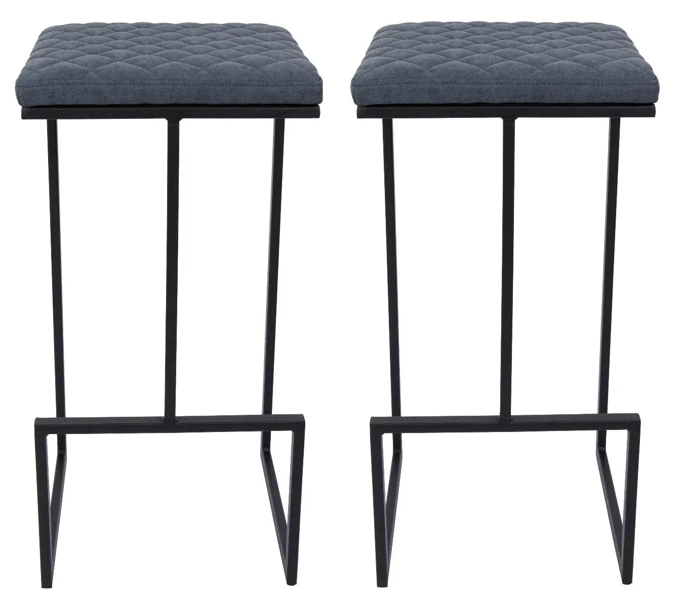 Quincy Leather Bar Stools With Metal Frame - Elax Furniture