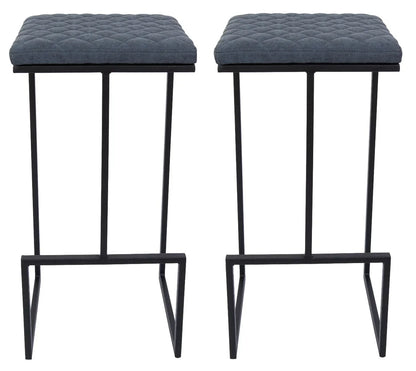 Quincy Leather Bar Stools With Metal Frame - Elax Furniture