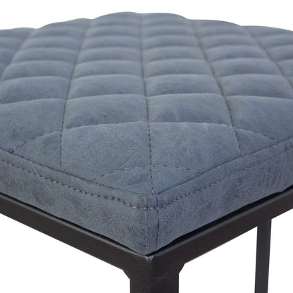 Quincy Quilted Stitched Leather Bar Stools With Metal Frame - Elax Furniture