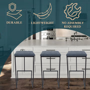 Quincy Quilted Stitched Leather Bar Stools With Metal Frame - Elax Furniture