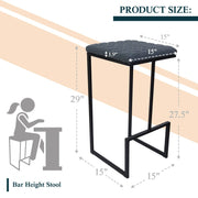 Quincy Quilted Stitched Leather Bar Stools With Metal Frame - Elax Furniture