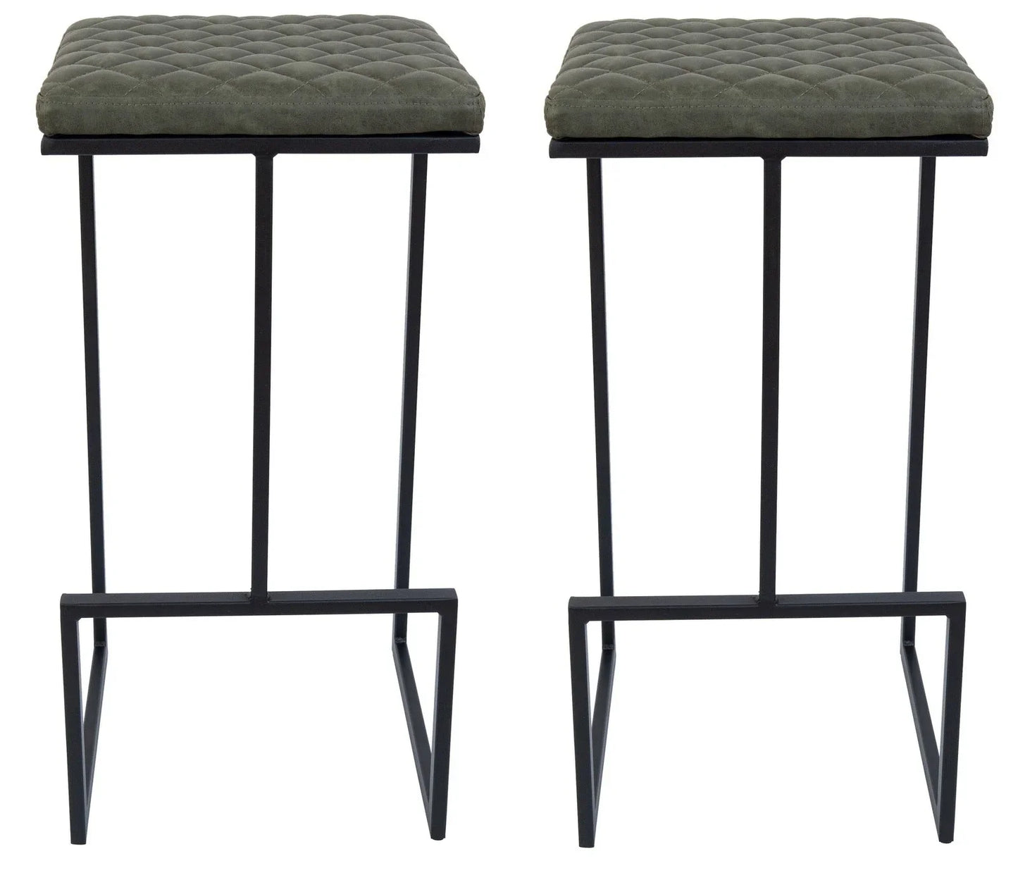 Quincy Leather Bar Stools With Metal Frame - Elax Furniture