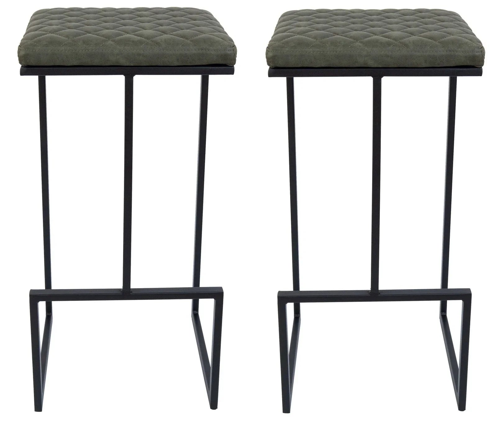 Quincy Leather Bar Stools With Metal Frame - Elax Furniture