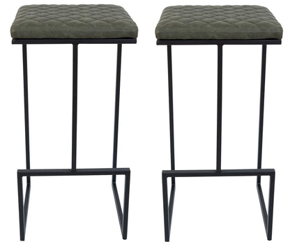 Quincy Leather Bar Stools With Metal Frame - Elax Furniture