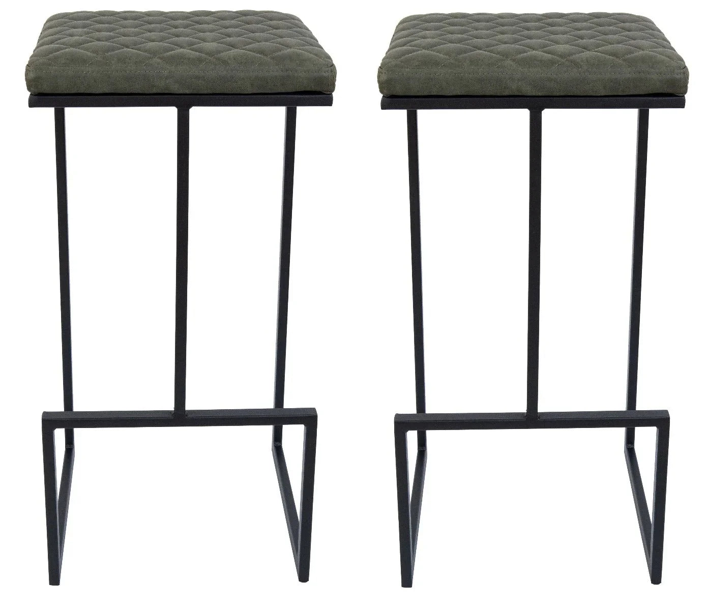 Quincy Leather Bar Stools With Metal Frame - Elax Furniture