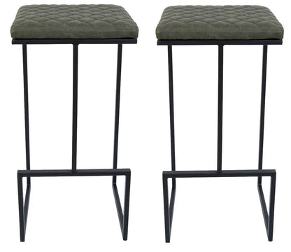 Quincy Leather Bar Stools With Metal Frame - Elax Furniture