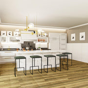 Quincy Leather Bar Stools With Metal Frame - Elax Furniture