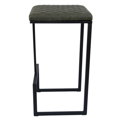Quincy Leather Bar Stools With Metal Frame - Elax Furniture