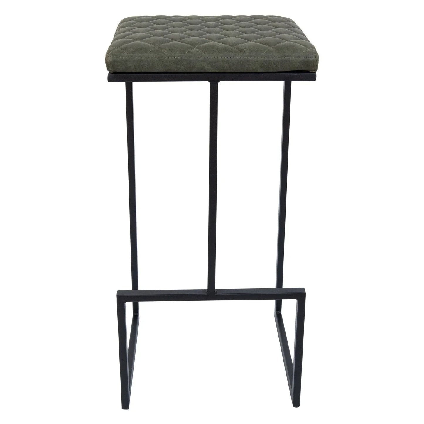 Quincy Quilted Stitched Leather Bar Stools With Metal Frame - Elax Furniture
