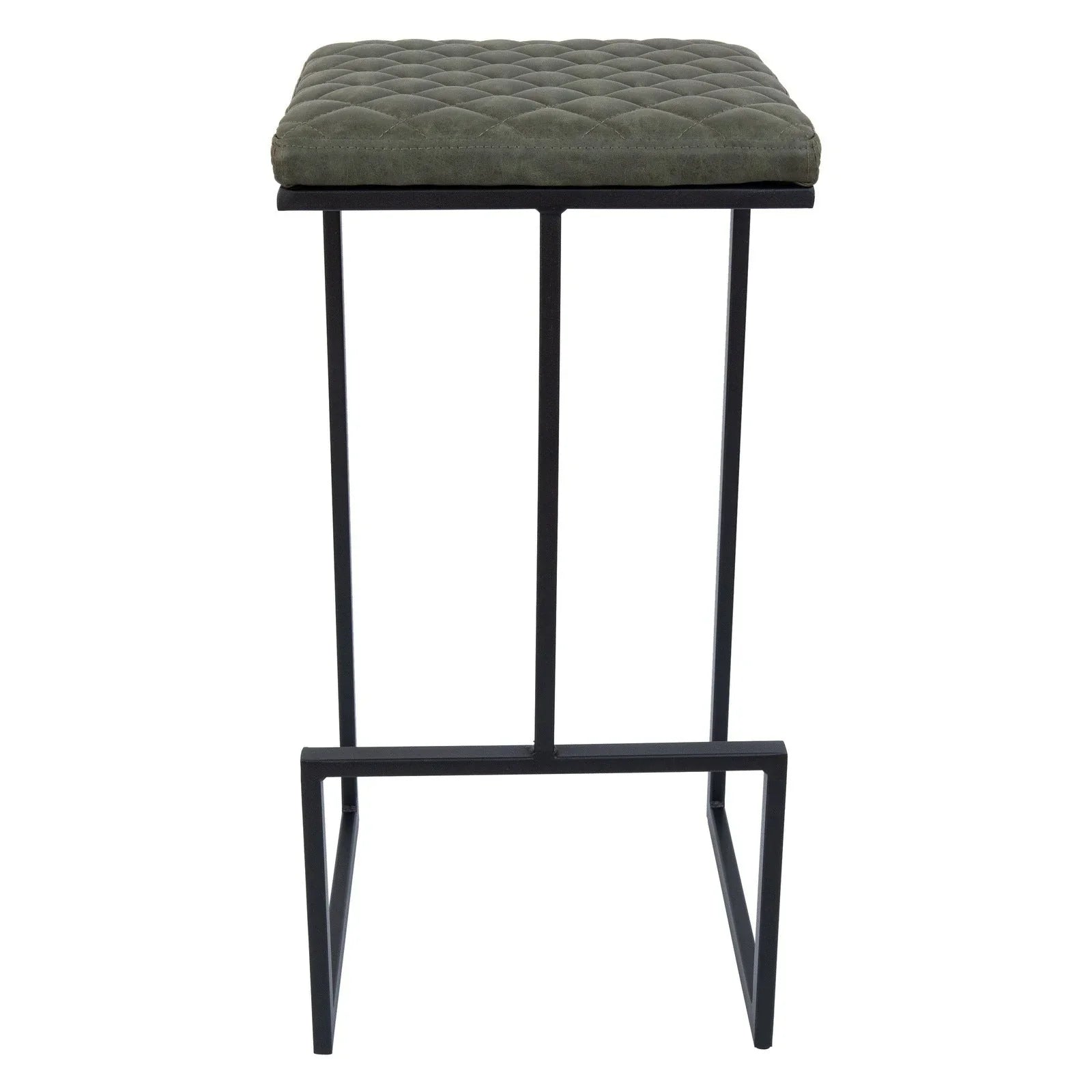 Quincy Quilted Stitched Leather Bar Stools With Metal Frame - Elax Furniture