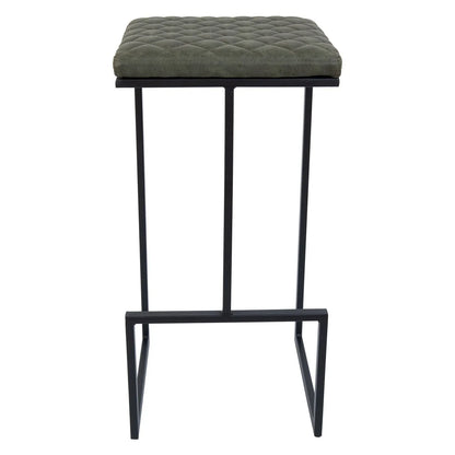 Quincy Quilted Stitched Leather Bar Stools With Metal Frame - Elax Furniture