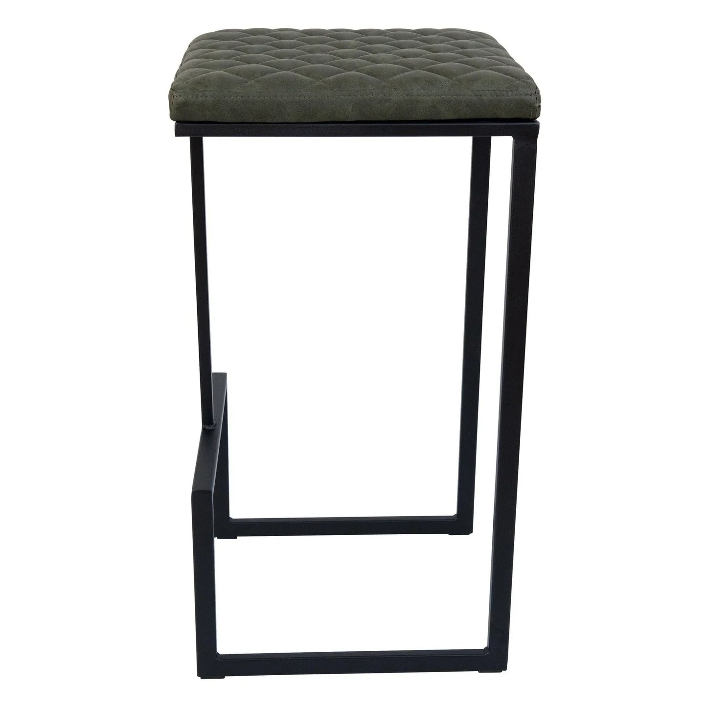 Quincy Quilted Stitched Leather Bar Stools With Metal Frame - Elax Furniture