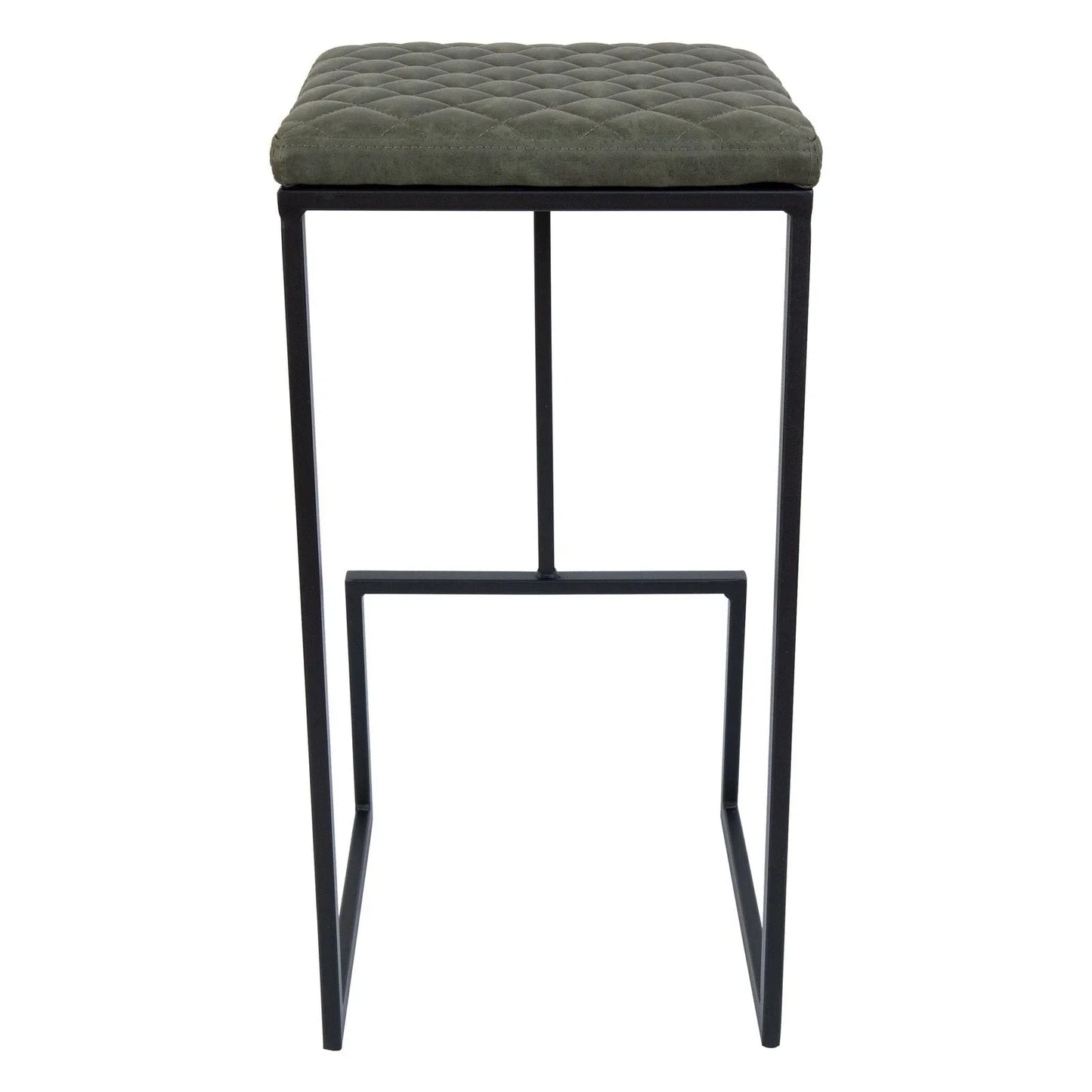 Quincy Quilted Stitched Leather Bar Stools With Metal Frame - Elax Furniture