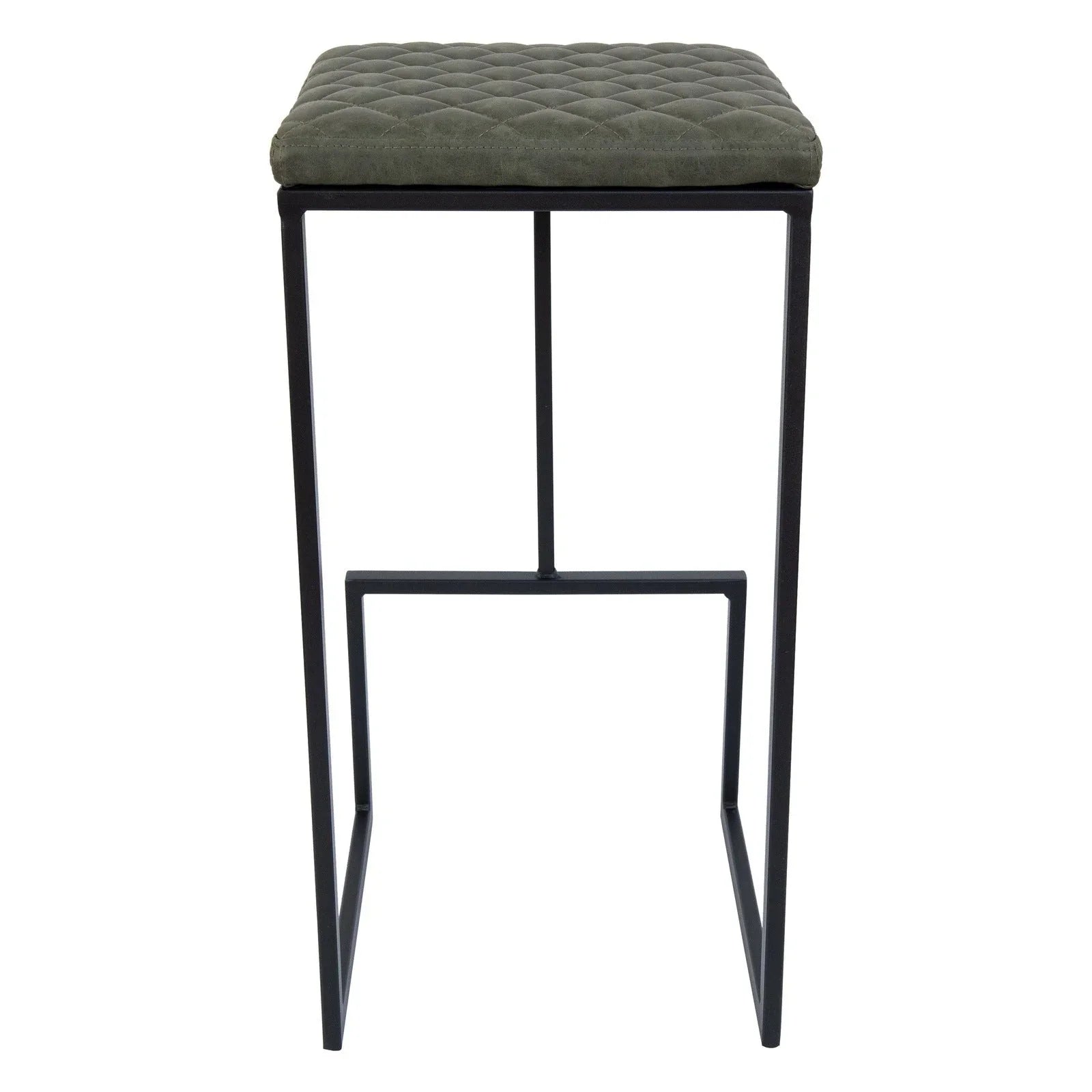 Quincy Quilted Stitched Leather Bar Stools With Metal Frame - Elax Furniture