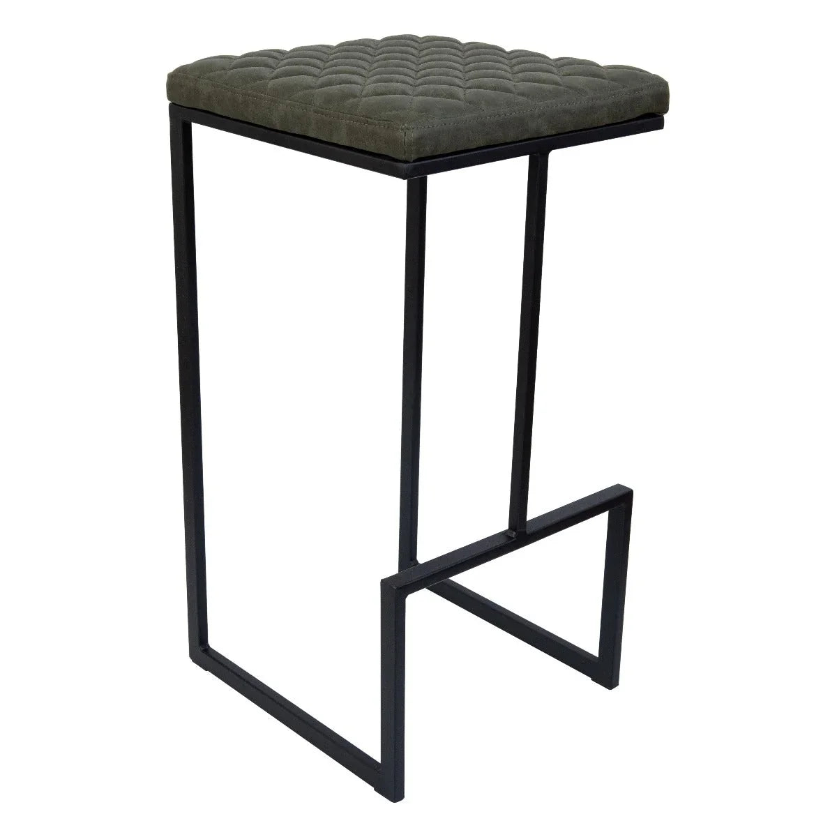 Quincy Quilted Stitched Leather Bar Stools With Metal Frame - Elax Furniture