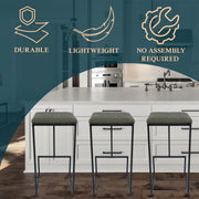 Quincy Quilted Stitched Leather Bar Stools With Metal Frame - Elax Furniture