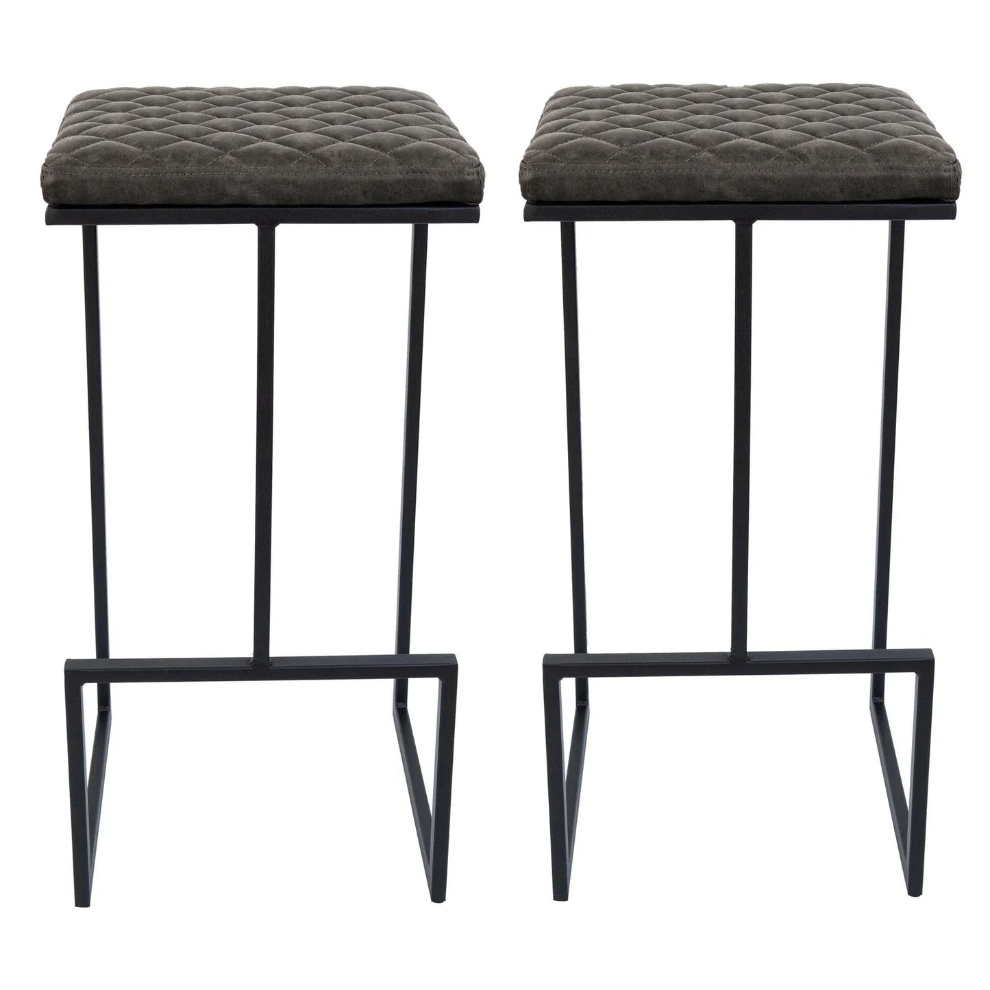 Quincy Leather Bar Stools With Metal Frame - Elax Furniture