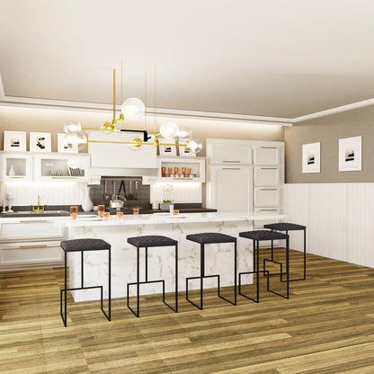 Quincy Leather Bar Stools With Metal Frame - Elax Furniture