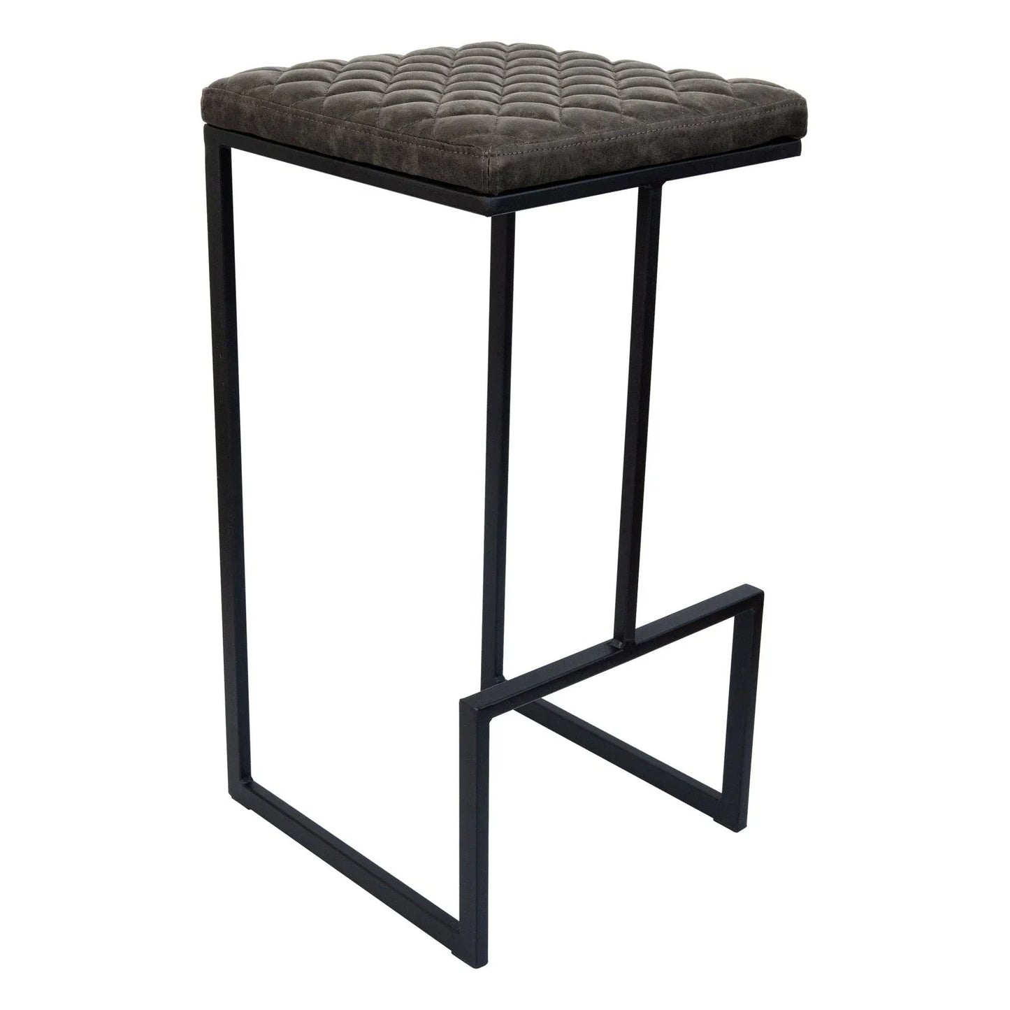 Quincy Quilted Stitched Leather Bar Stools With Metal Frame - Elax Furniture