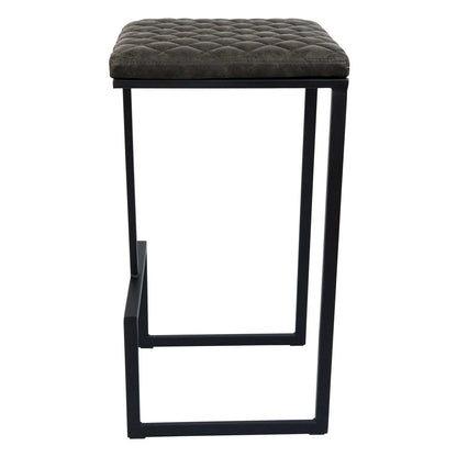 Quincy Quilted Stitched Leather Bar Stools With Metal Frame - Elax Furniture