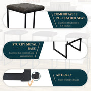 Quincy Quilted Stitched Leather Bar Stools With Metal Frame - Elax Furniture