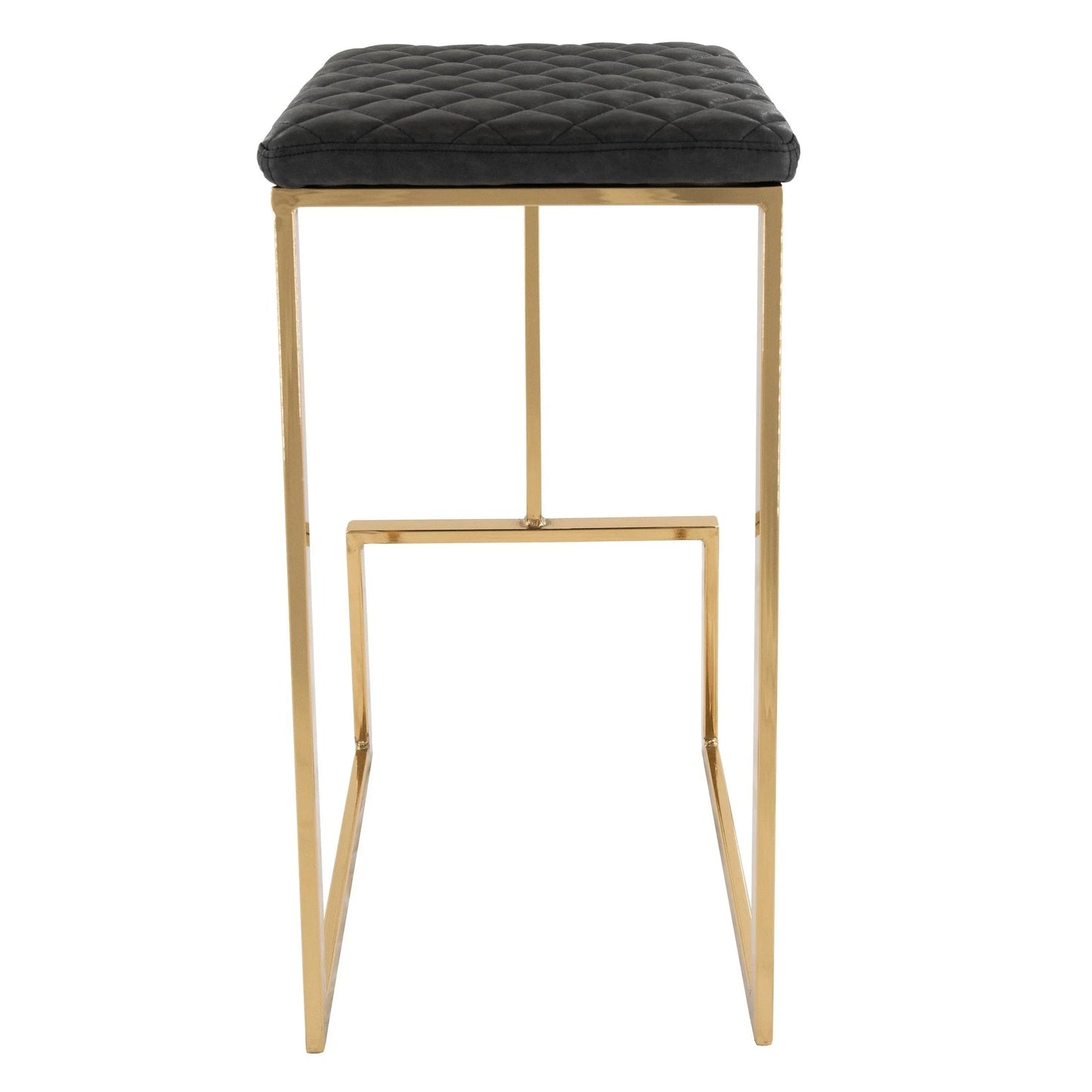 Quincy Quilted Stitched Leather Bar Stools With Gold Metal Frame - Elax Furniture