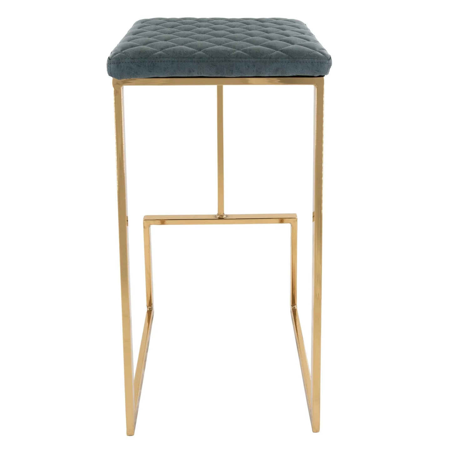 Quincy Quilted Stitched Leather Bar Stools With Gold Metal Frame - Elax Furniture