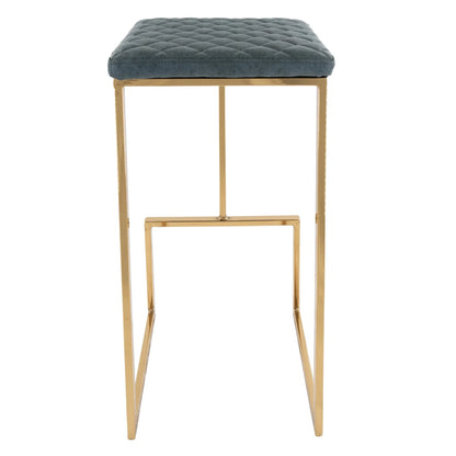 Quincy Quilted Stitched Leather Bar Stools With Gold Metal Frame - Elax Furniture